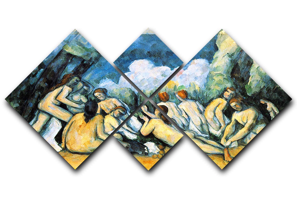 Large Bathers by Cezanne 4 Square Multi Panel Canvas - Canvas Art Rocks - 1
