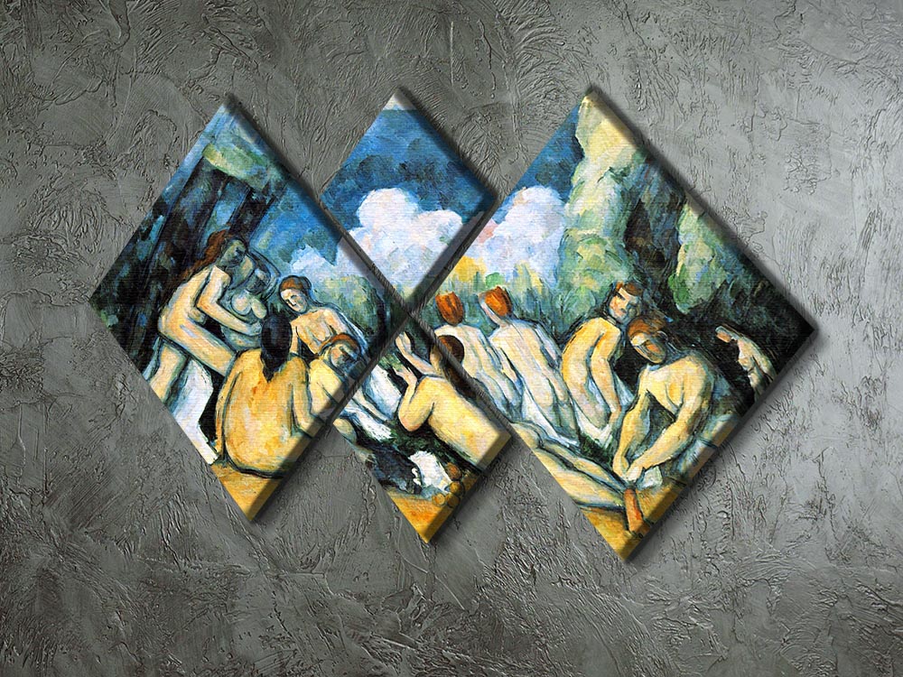 Large Bathers by Cezanne 4 Square Multi Panel Canvas - Canvas Art Rocks - 2