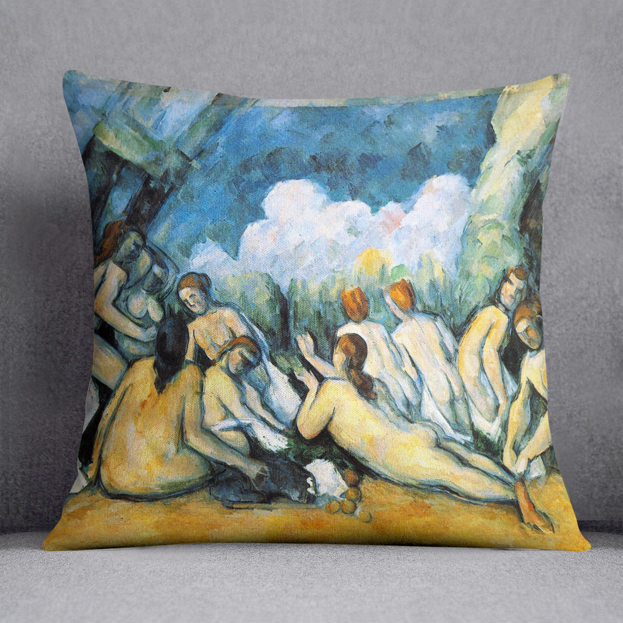 Large Bathers by Cezanne Cushion - Canvas Art Rocks - 1