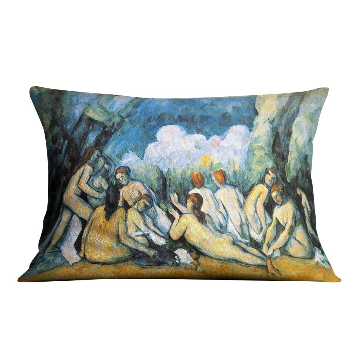Large Bathers by Cezanne Cushion - Canvas Art Rocks - 4