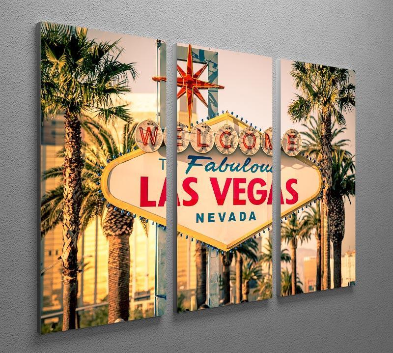 Las Vegas Welcomes You 3 Split Panel Canvas Print - Canvas Art Rocks - 2