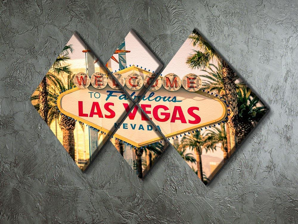 Las Vegas Welcomes You 4 Square Multi Panel Canvas  - Canvas Art Rocks - 2
