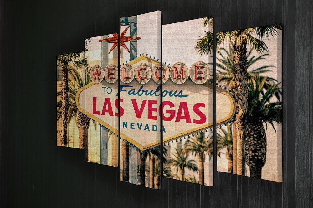 Las Vegas Welcomes You 5 Split Panel Canvas  - Canvas Art Rocks - 2