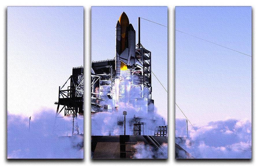 Launch a spacecraft into space 3 Split Panel Canvas Print - Canvas Art Rocks - 1