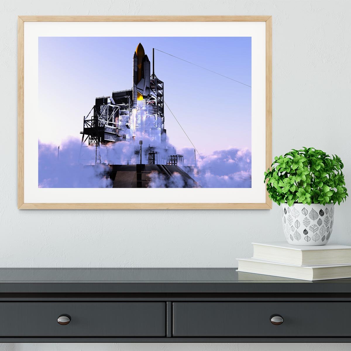 Launch a spacecraft into space Framed Print - Canvas Art Rocks - 3