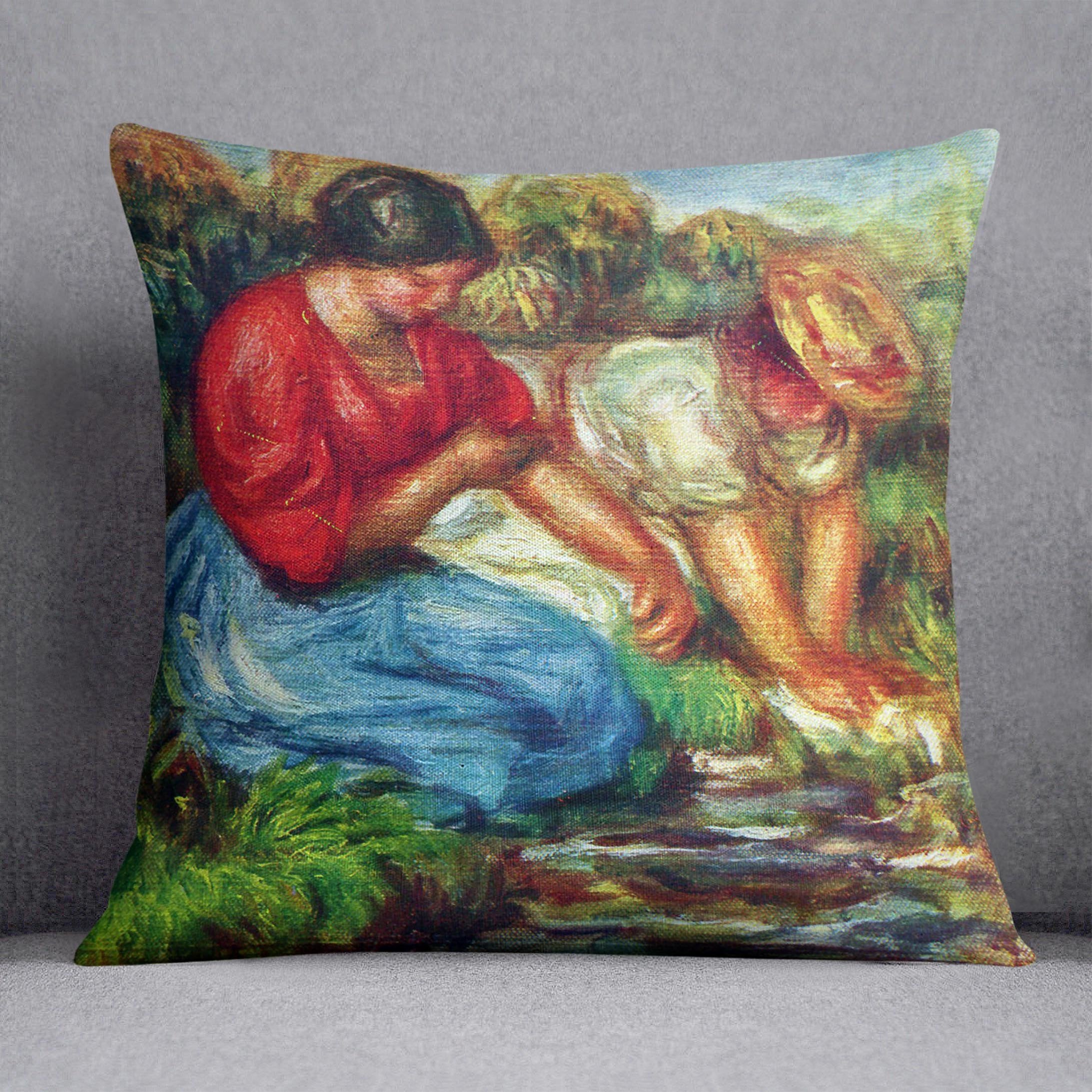 Laundresses 1 by Renoir Throw Pillow