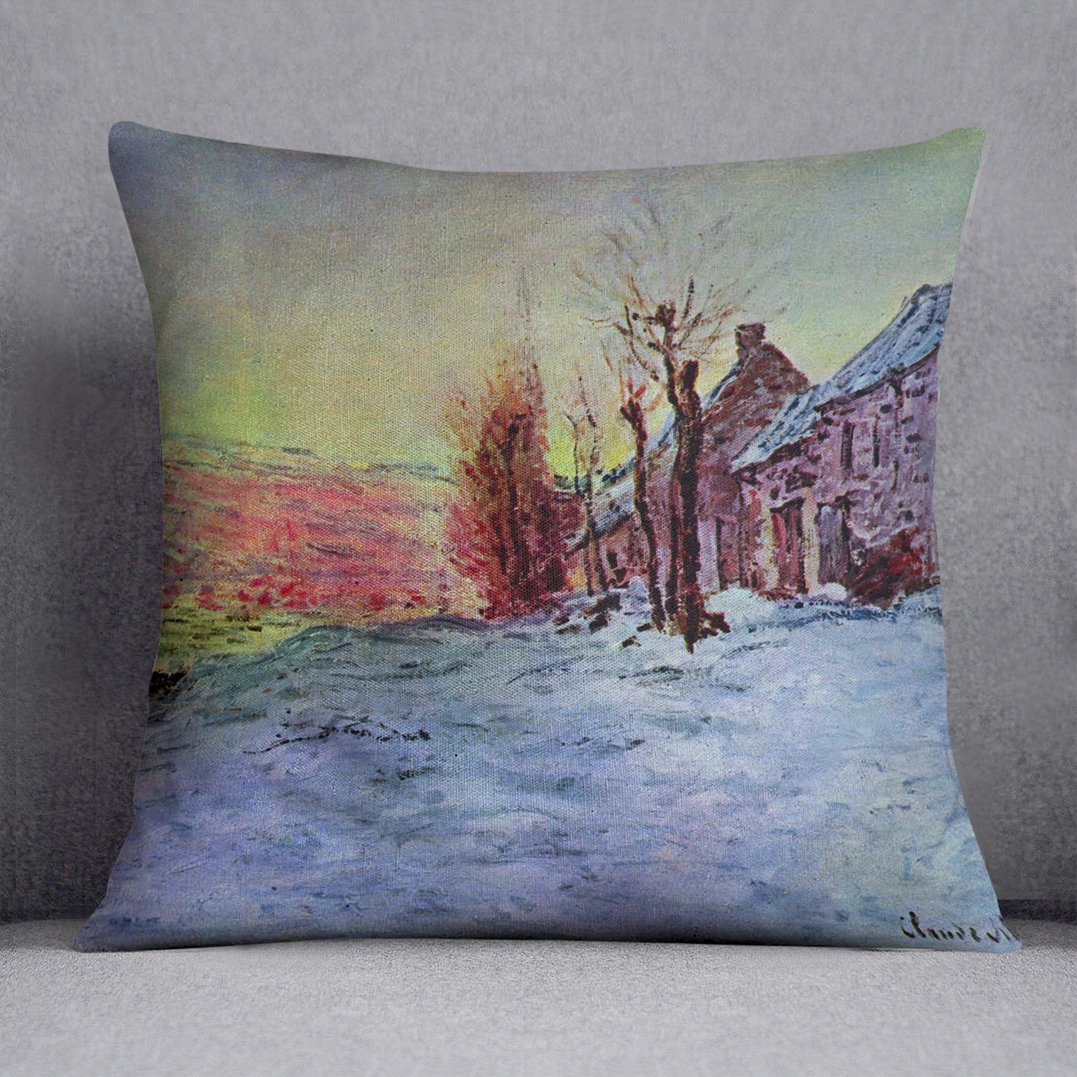 Lava Court sunshine and snow by Monet Throw Pillow