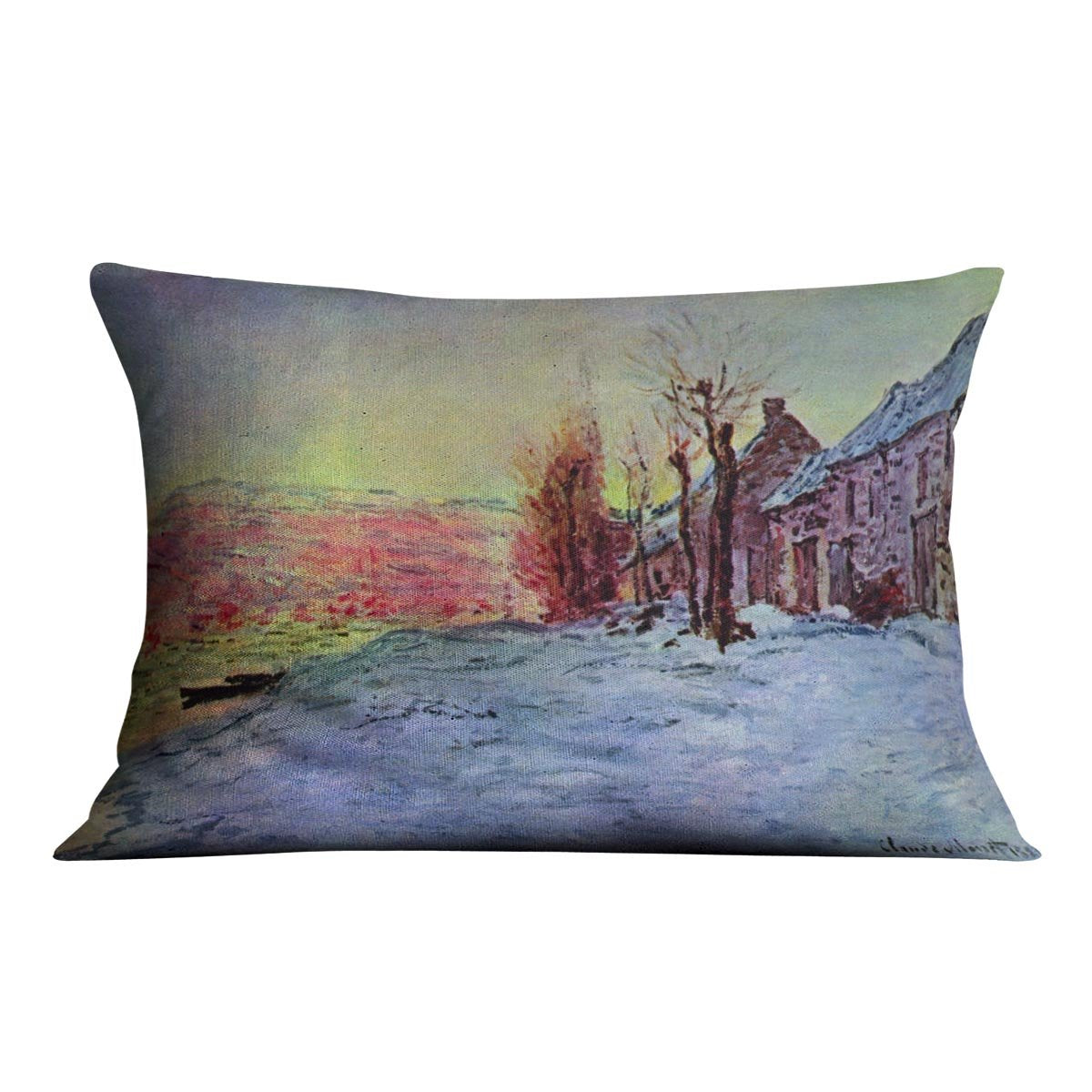 Lava Court sunshine and snow by Monet Throw Pillow