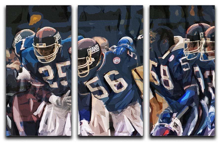 Lawrence Taylor New York Giants 3 Split Panel Canvas Print - Canvas Art Rocks - 1