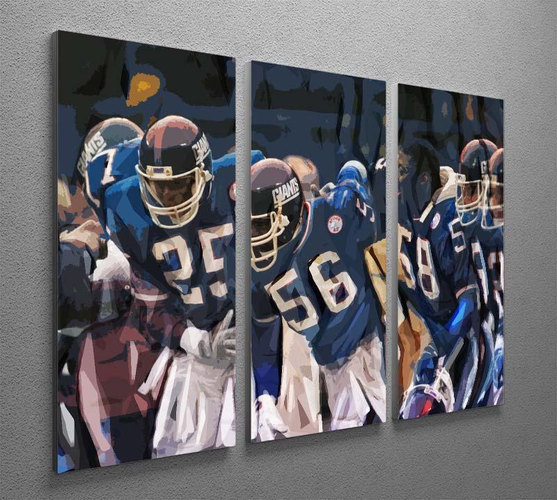 Lawrence Taylor New York Giants 3 Split Panel Canvas Print - Canvas Art Rocks - 2