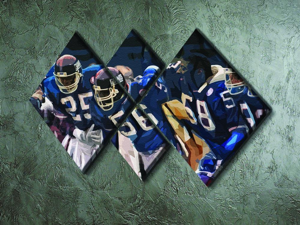 Lawrence Taylor New York Giants 4 Square Multi Panel Canvas - Canvas Art Rocks - 2