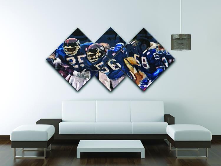 Lawrence Taylor New York Giants 4 Square Multi Panel Canvas - Canvas Art Rocks - 3