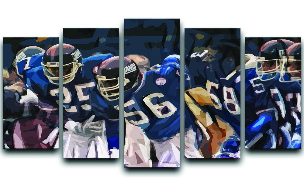 Lawrence Taylor New York Giants 5 Split Panel Canvas  - Canvas Art Rocks - 1