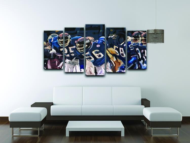 Lawrence Taylor New York Giants 5 Split Panel Canvas - Canvas Art Rocks - 3
