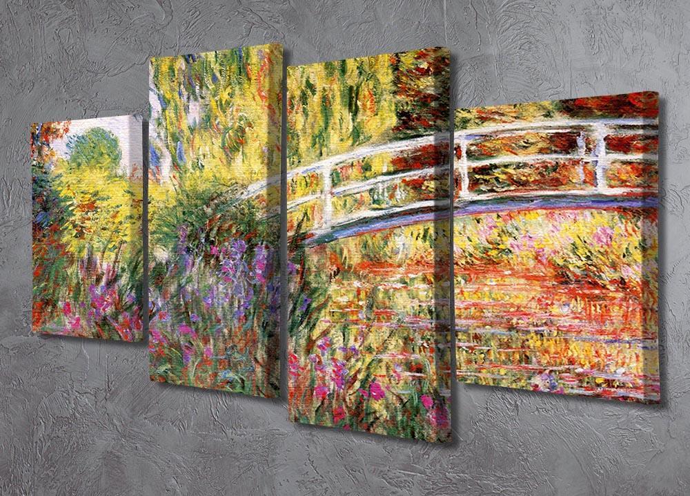 Le Bassin aux Nympheas by Monet 4 Split Panel Canvas - Canvas Art Rocks - 2