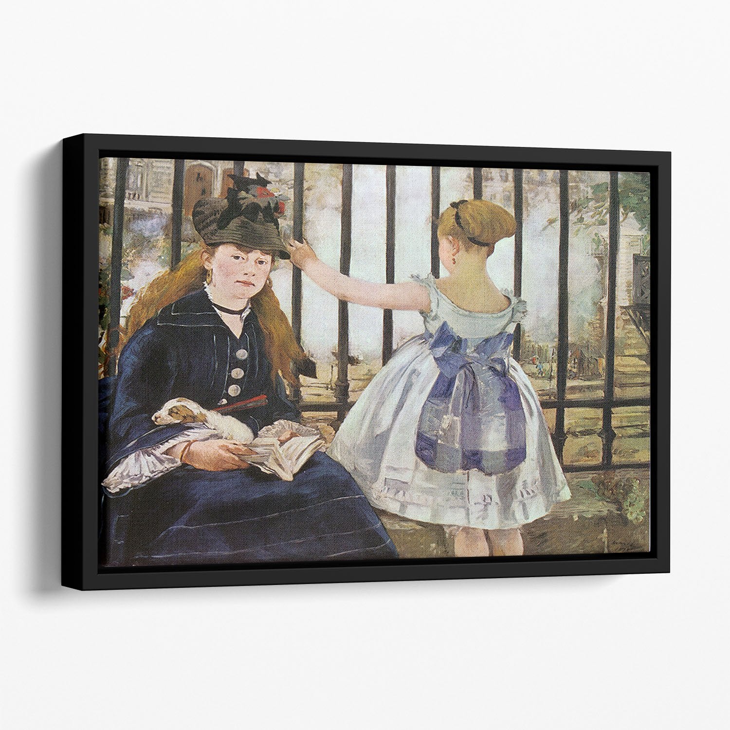 Le Chemin de fer 1873 by Manet Floating Framed Canvas