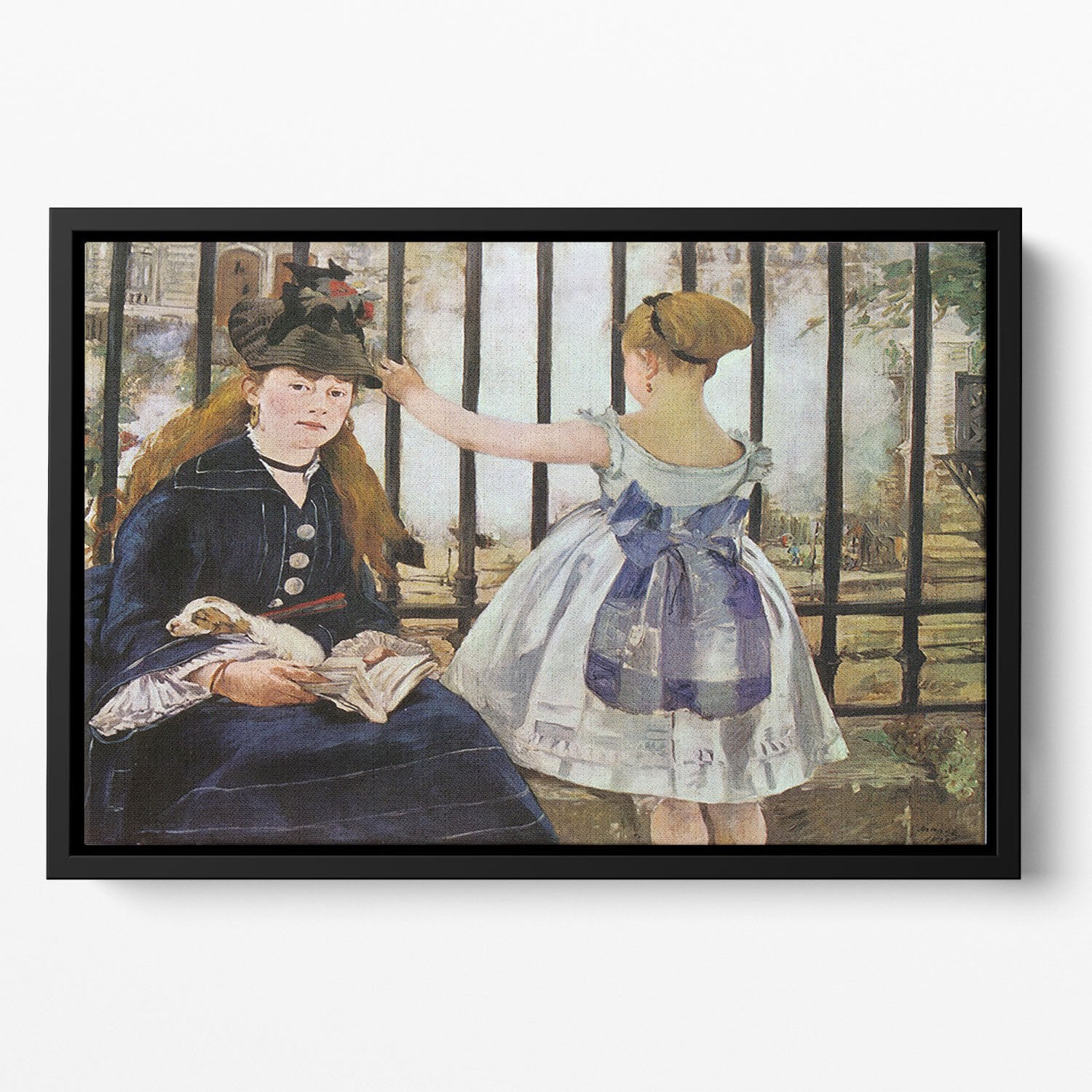 Le Chemin de fer 1873 by Manet Floating Framed Canvas