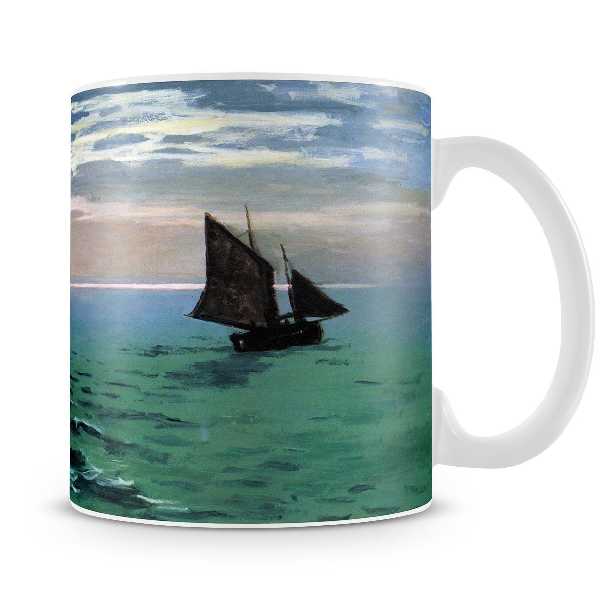 Le Havre exit the fishing boats from the port by Monet Mug - Canvas Art Rocks - 4