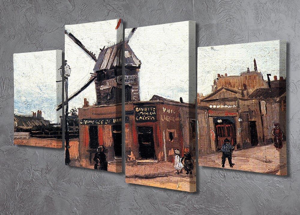 Le Moulin de la Galette 3 by Van Gogh 4 Split Panel Canvas - Canvas Art Rocks - 2