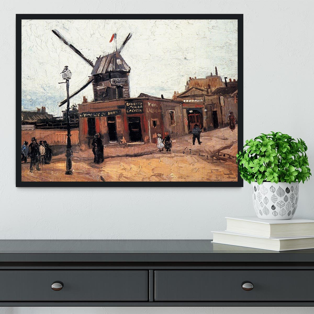 Le Moulin de la Galette 3 by Van Gogh Framed Print - Canvas Art Rocks - 2