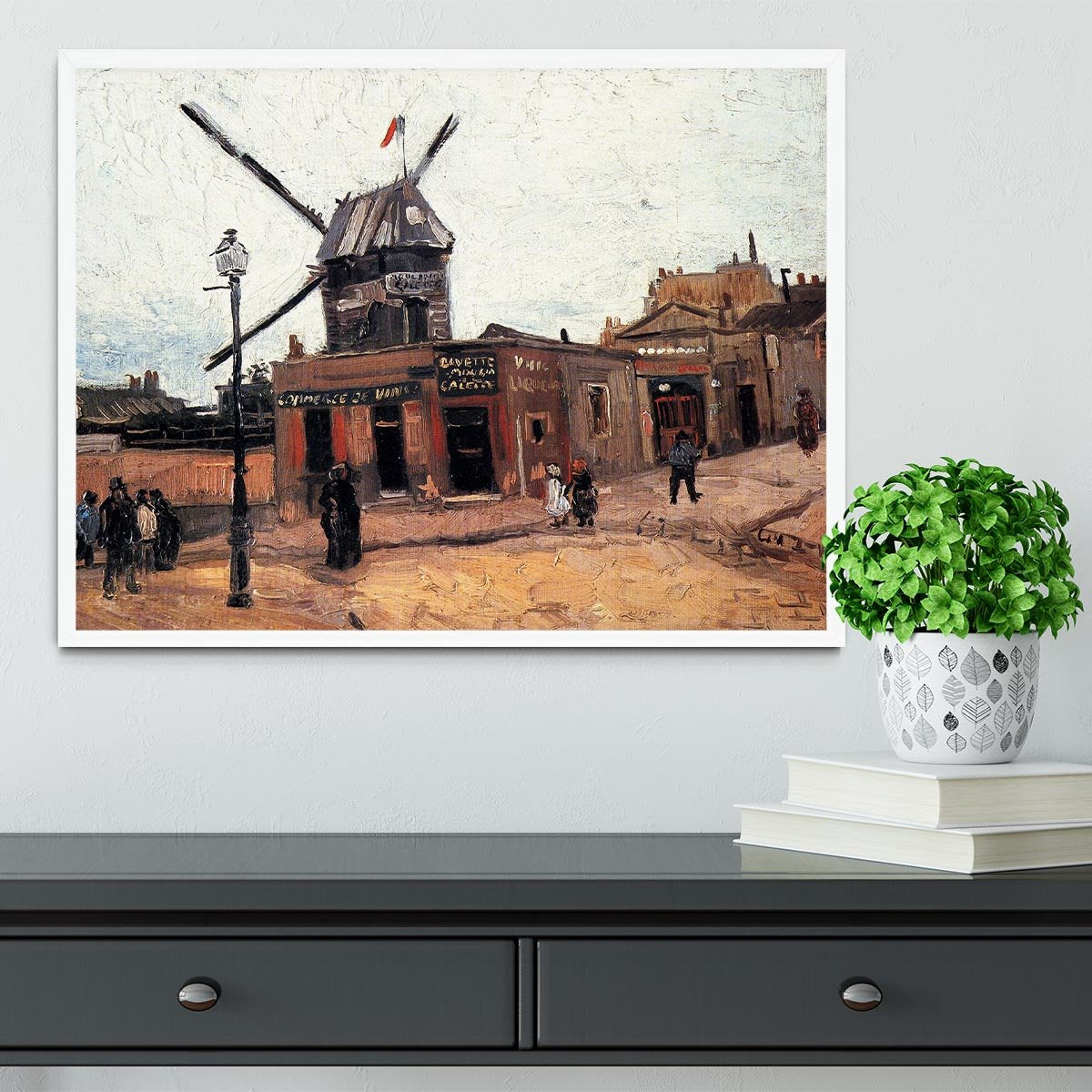 Le Moulin de la Galette 3 by Van Gogh Framed Print - Canvas Art Rocks -6