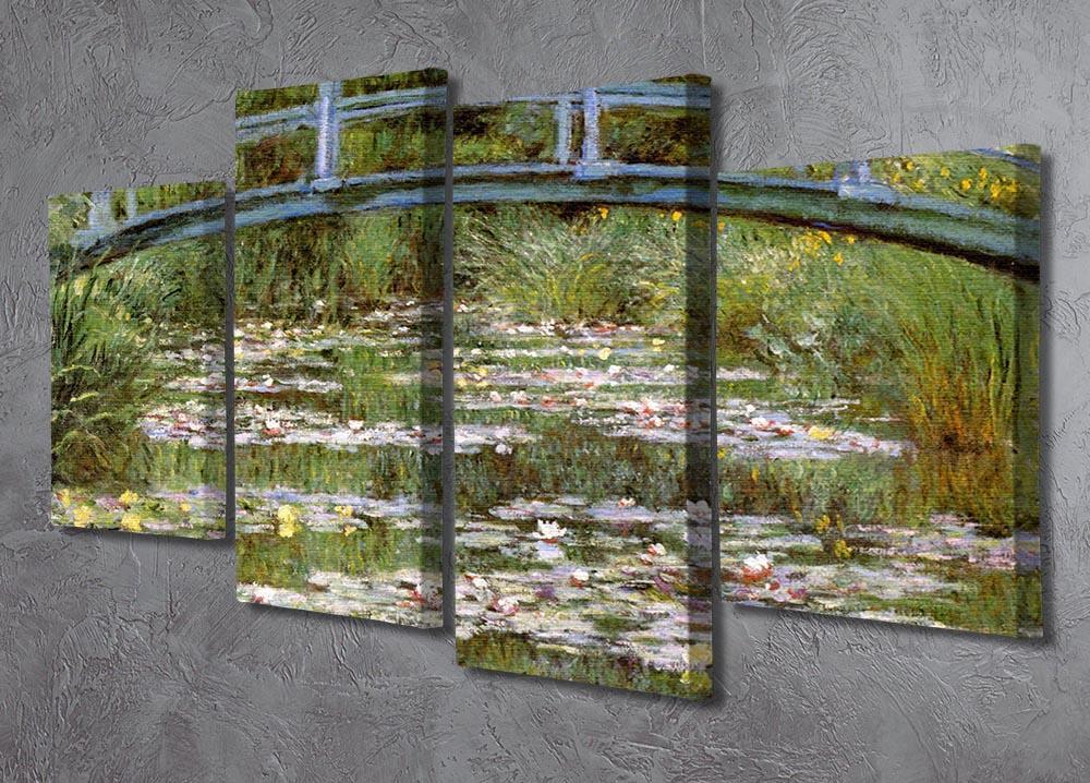 Le Pont Japonais by Monet 4 Split Panel Canvas - Canvas Art Rocks - 2
