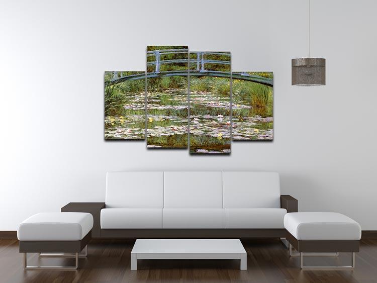 Le Pont Japonais by Monet 4 Split Panel Canvas - Canvas Art Rocks - 3
