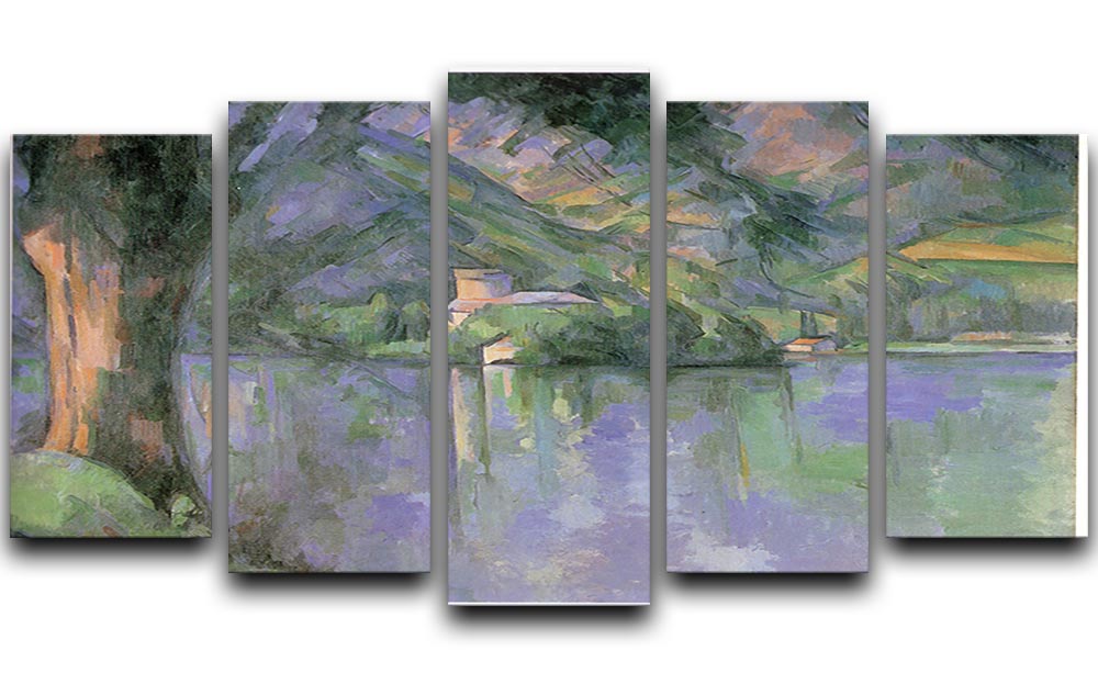 Le lac d Annecy 1896 by Cezanne 5 Split Panel Canvas - Canvas Art Rocks - 1