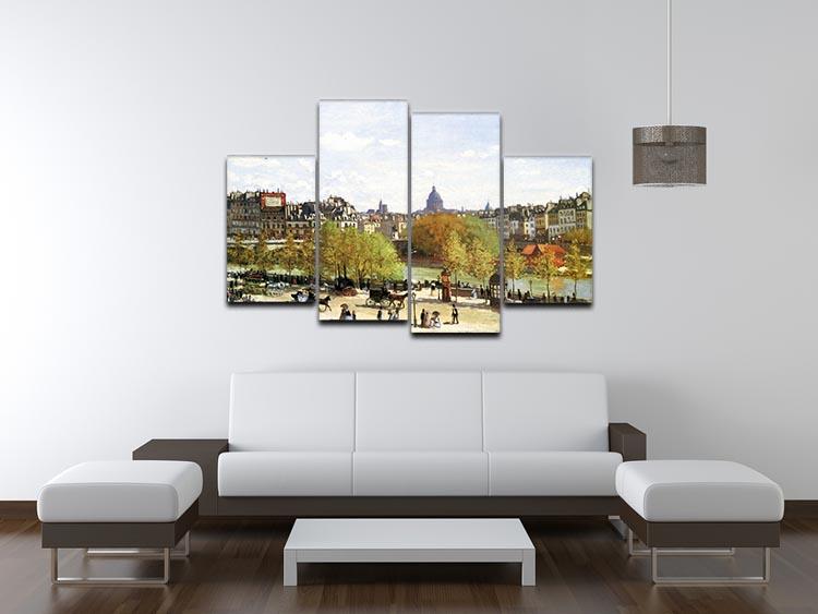 Le quai du Louvre by Monet 4 Split Panel Canvas - Canvas Art Rocks - 3