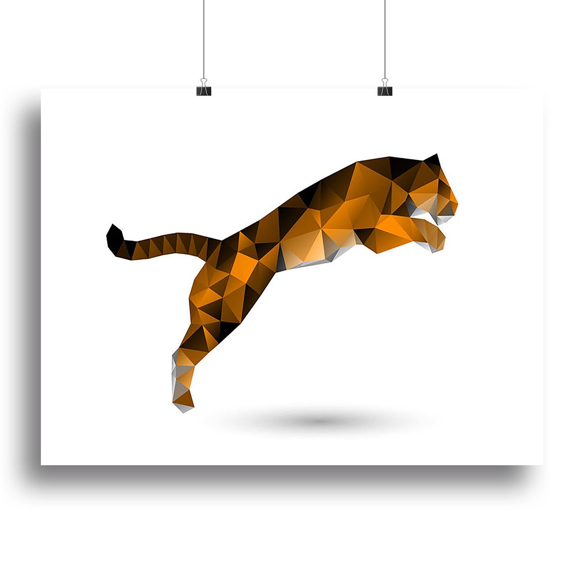 Leaping tiger from polygons Canvas Print or Poster