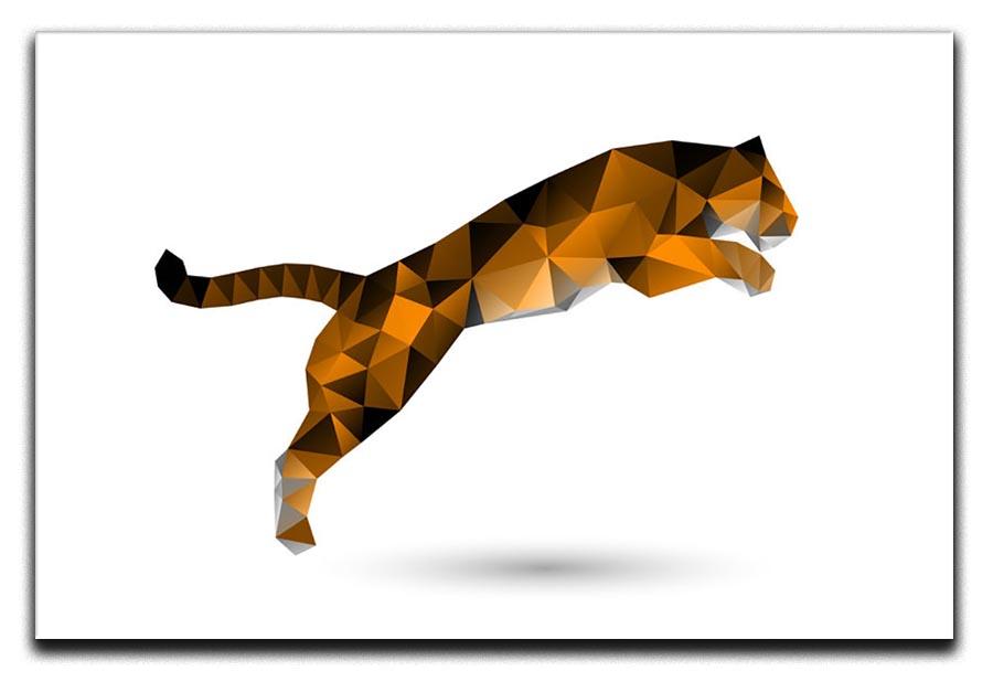 Leaping tiger from polygons Canvas Print or Poster - Canvas Art Rocks - 1