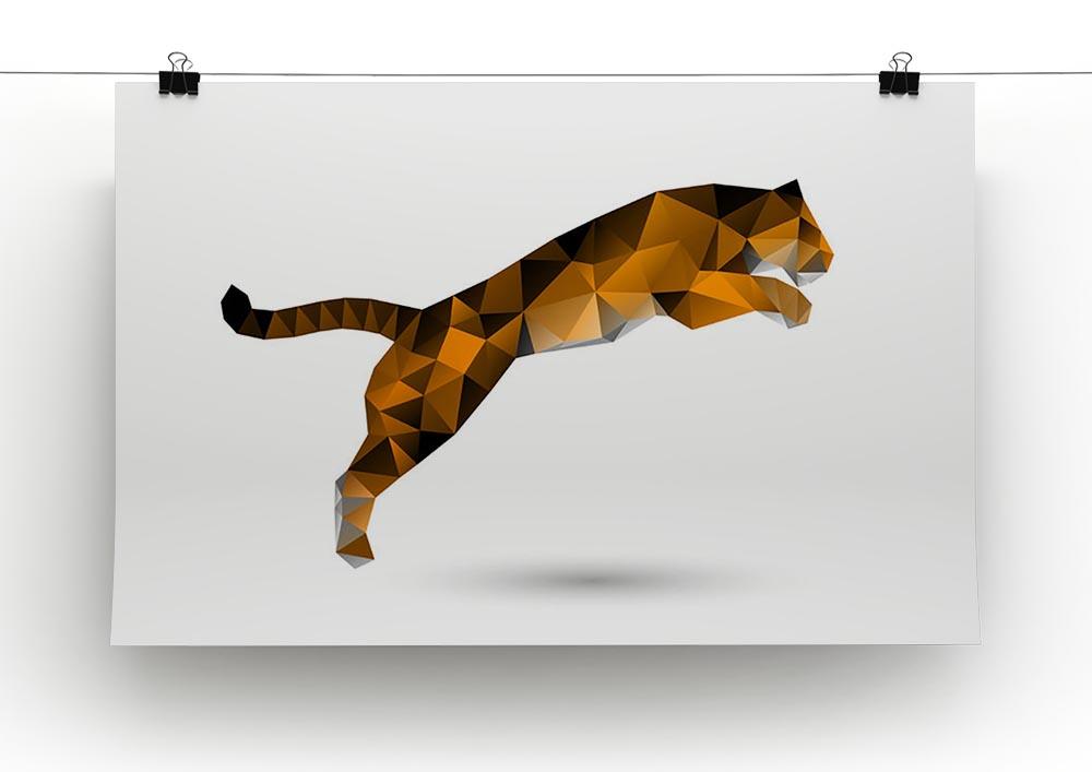 Leaping tiger from polygons Canvas Print or Poster - Canvas Art Rocks - 2