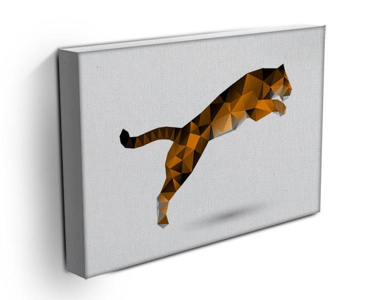 Leaping tiger from polygons Canvas Print or Poster - Canvas Art Rocks - 3