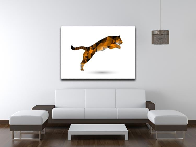 Leaping tiger from polygons Canvas Print or Poster - Canvas Art Rocks - 4