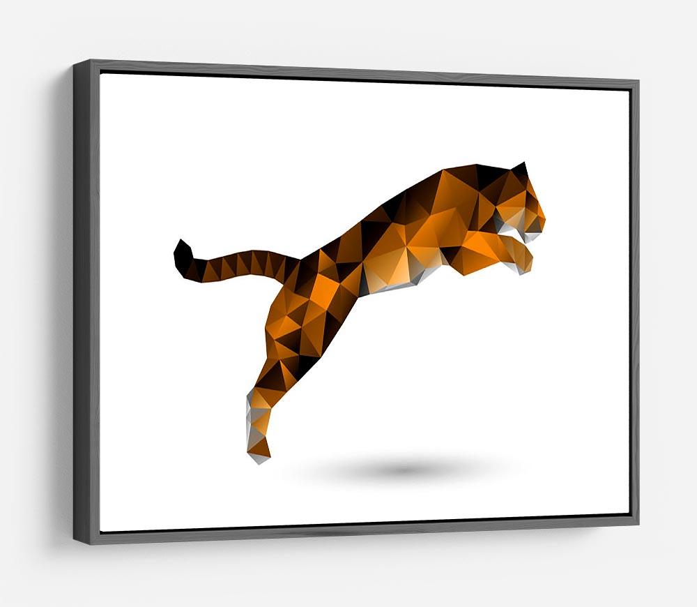 Leaping tiger from polygons HD Metal Print - Canvas Art Rocks - 9