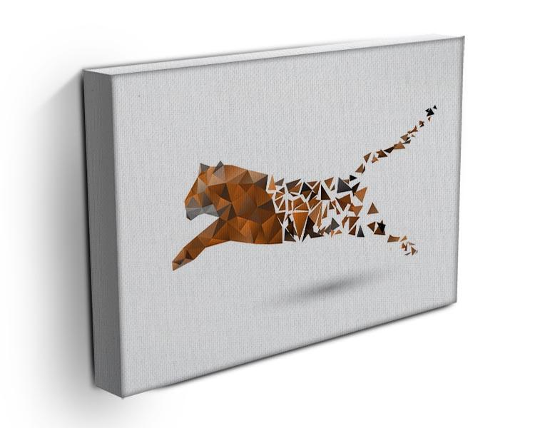 Leaping tiger made from polygons Canvas Print or Poster - Canvas Art Rocks - 3