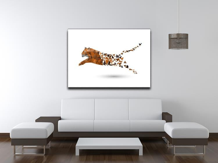 Leaping tiger made from polygons Canvas Print or Poster - Canvas Art Rocks - 4
