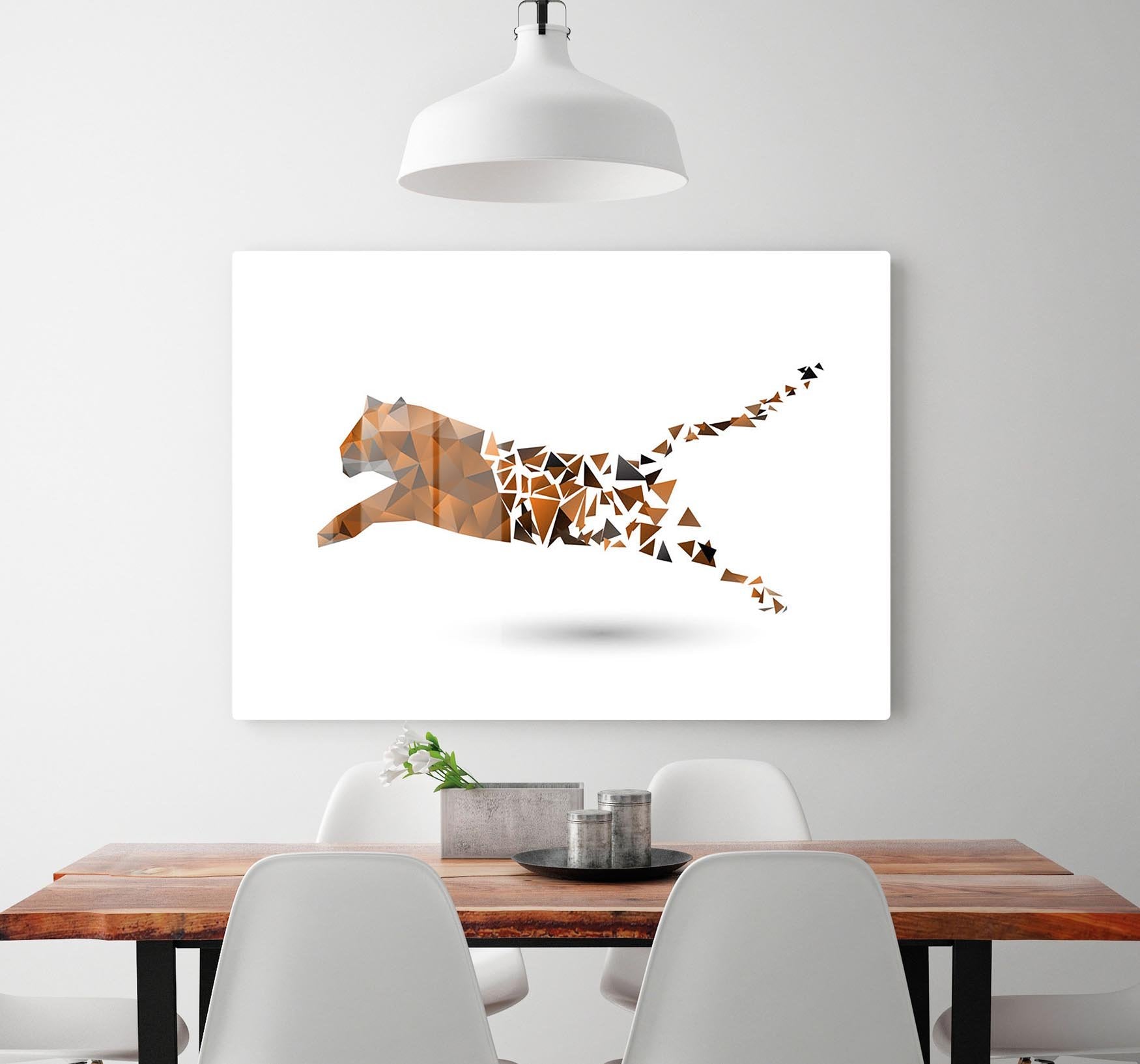 Leaping tiger made from polygons HD Metal Print - Canvas Art Rocks - 2