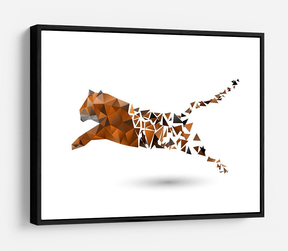 Leaping tiger made from polygons HD Metal Print - Canvas Art Rocks - 6