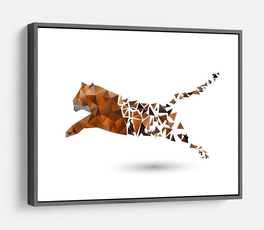 Leaping tiger made from polygons HD Metal Print - Canvas Art Rocks - 9