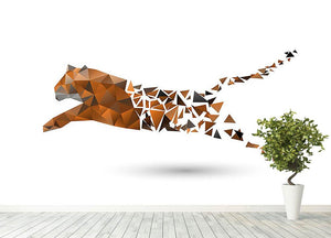Leaping tiger made from polygons Wall Mural Wallpaper - Canvas Art Rocks - 4