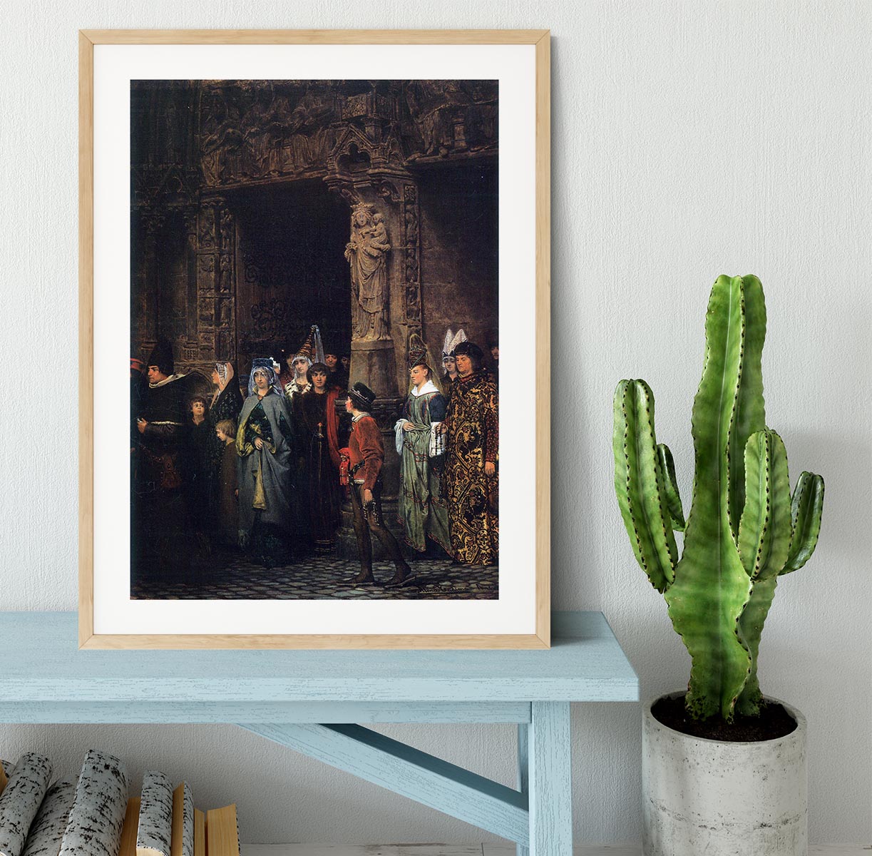 Leaving a church in the 15th Century by Alma Tadema Framed Print - Canvas Art Rocks - 3