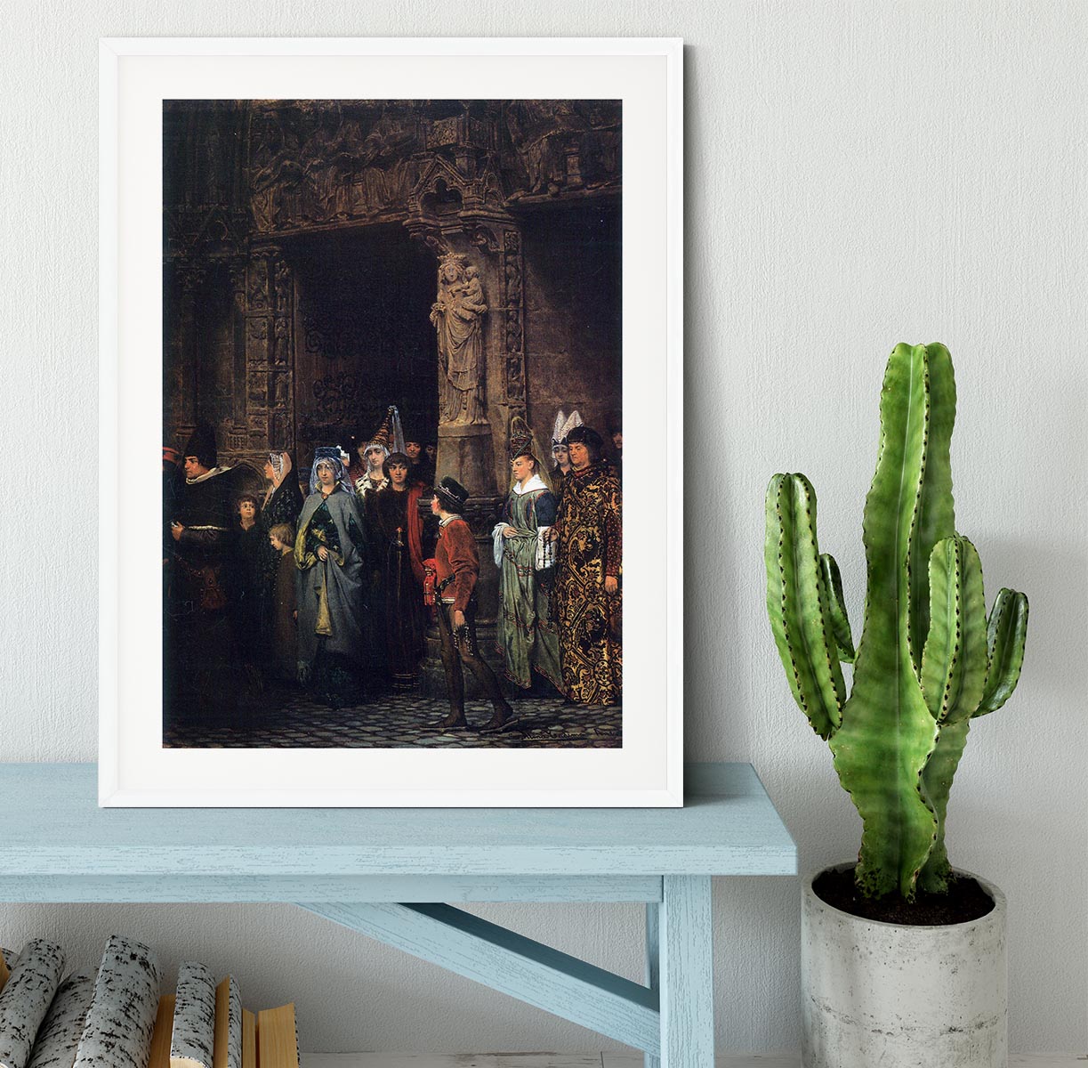 Leaving a church in the 15th Century by Alma Tadema Framed Print - Canvas Art Rocks - 5