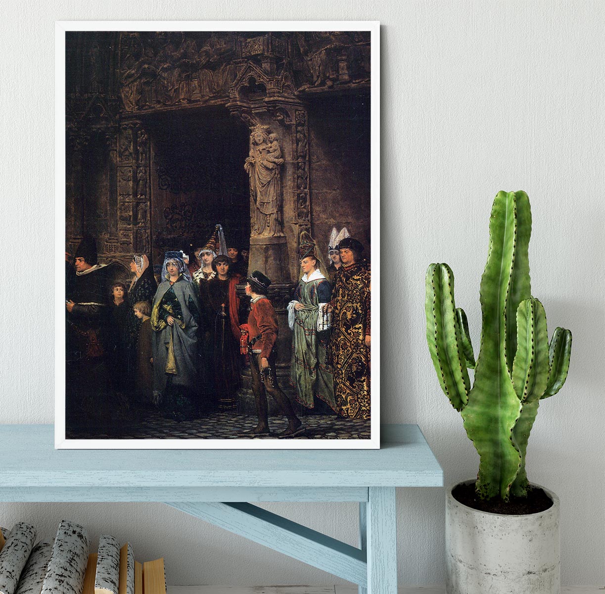 Leaving a church in the 15th Century by Alma Tadema Framed Print - Canvas Art Rocks -6