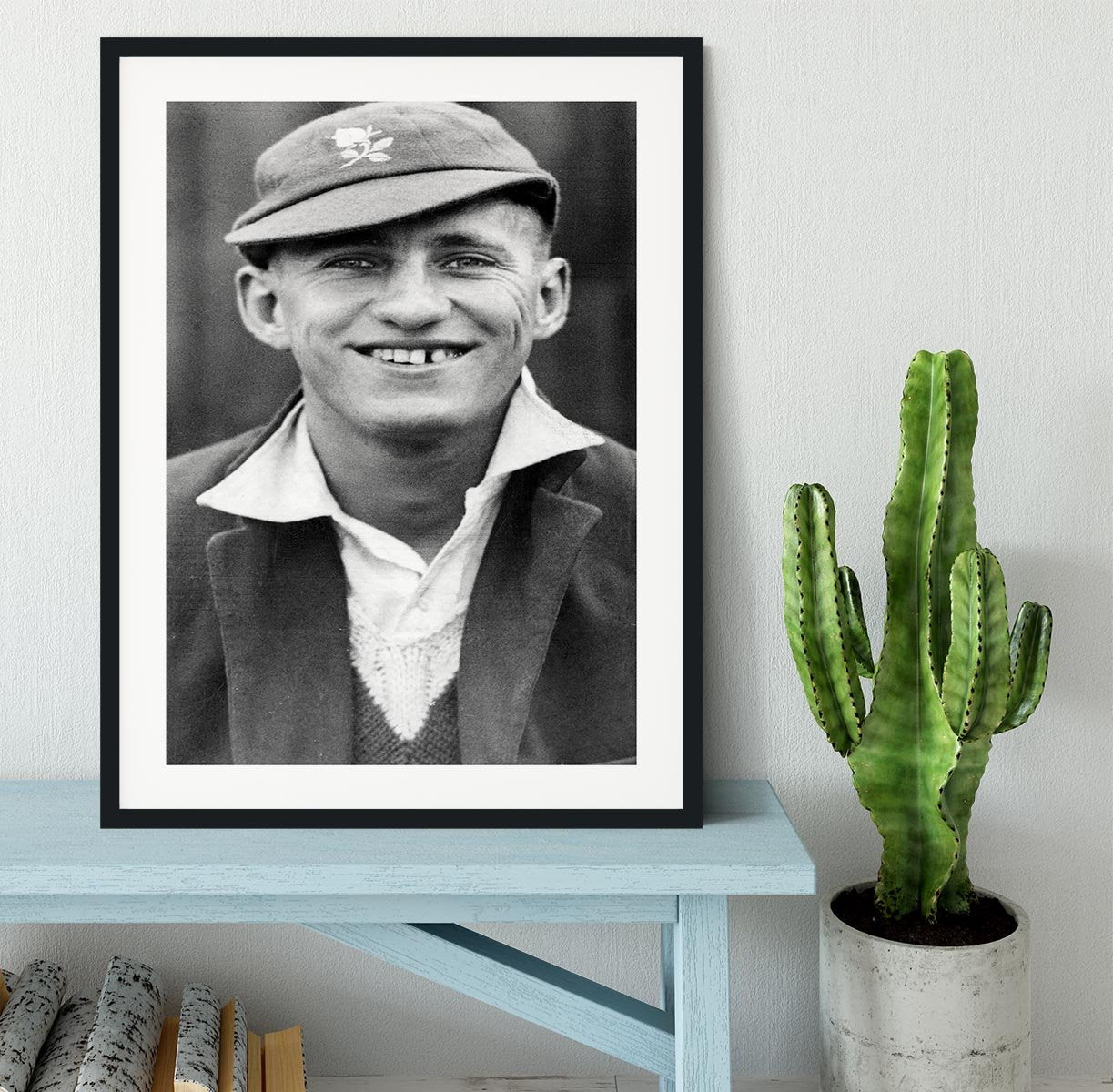 Len Hutton cricketer Framed Print - Canvas Art Rocks - 1