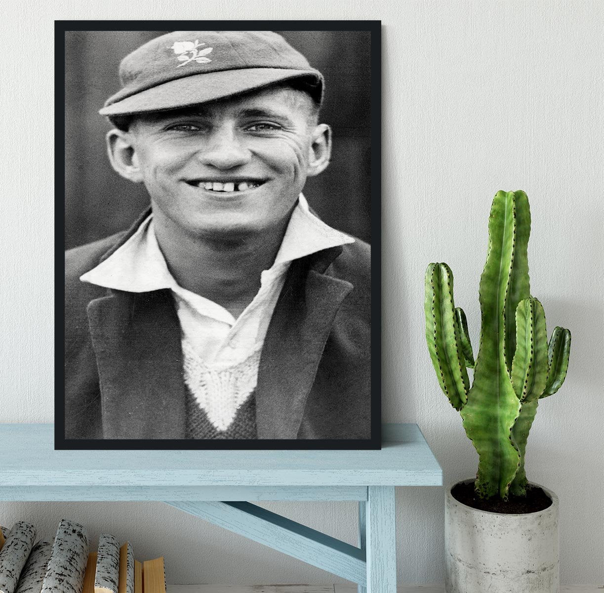 Len Hutton cricketer Framed Print - Canvas Art Rocks - 2