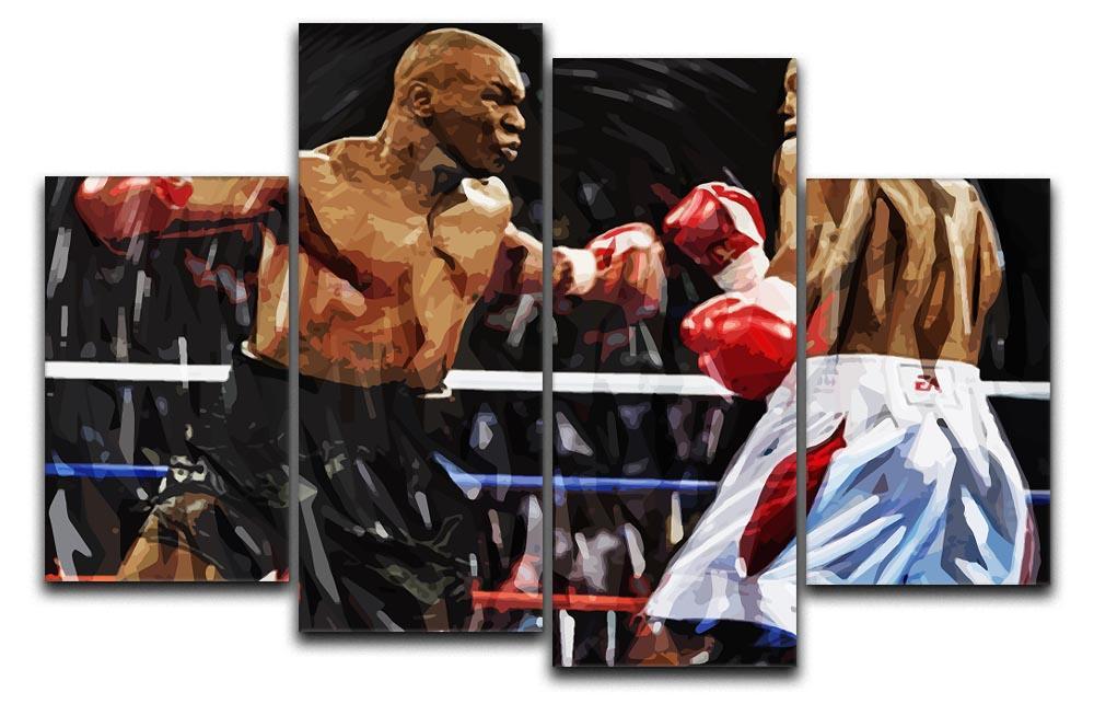 Lennox Lewis v Mike Tyson 4 Split Panel Canvas  - Canvas Art Rocks - 1