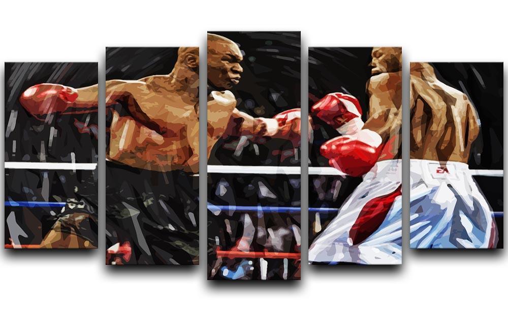 Lennox Lewis v Mike Tyson 5 Split Panel Canvas  - Canvas Art Rocks - 1