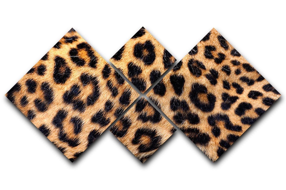 Leopard skin texture 4 Square Multi Panel Canvas  - Canvas Art Rocks - 1