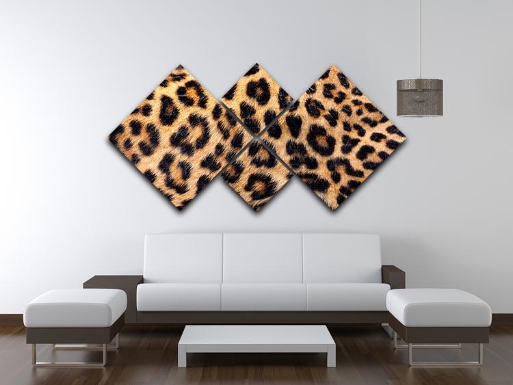 Leopard skin texture 4 Square Multi Panel Canvas  - Canvas Art Rocks - 3